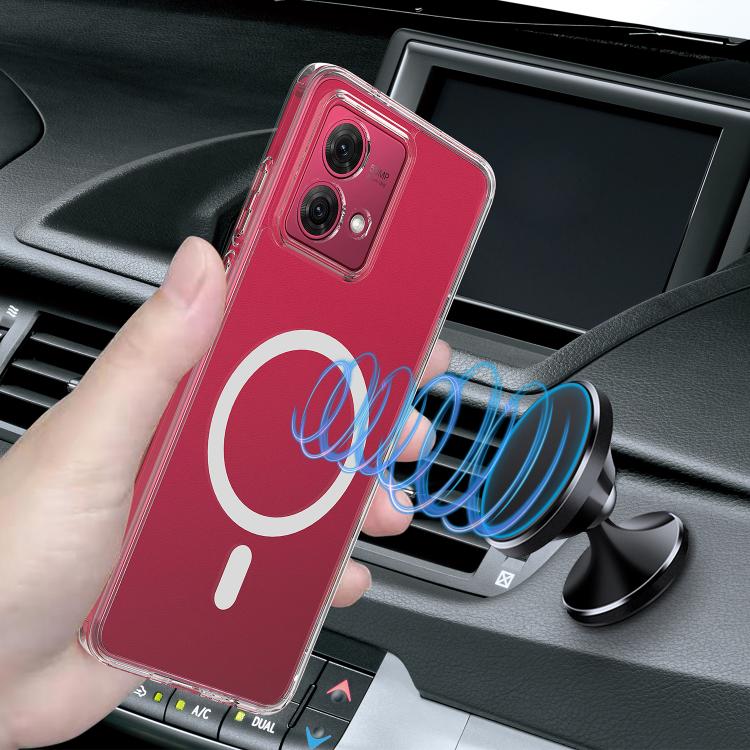 For Motorola Edge 40 Neo MagSafe Clear Acrylic PC Hybrid TPU Phone Case - Transparent