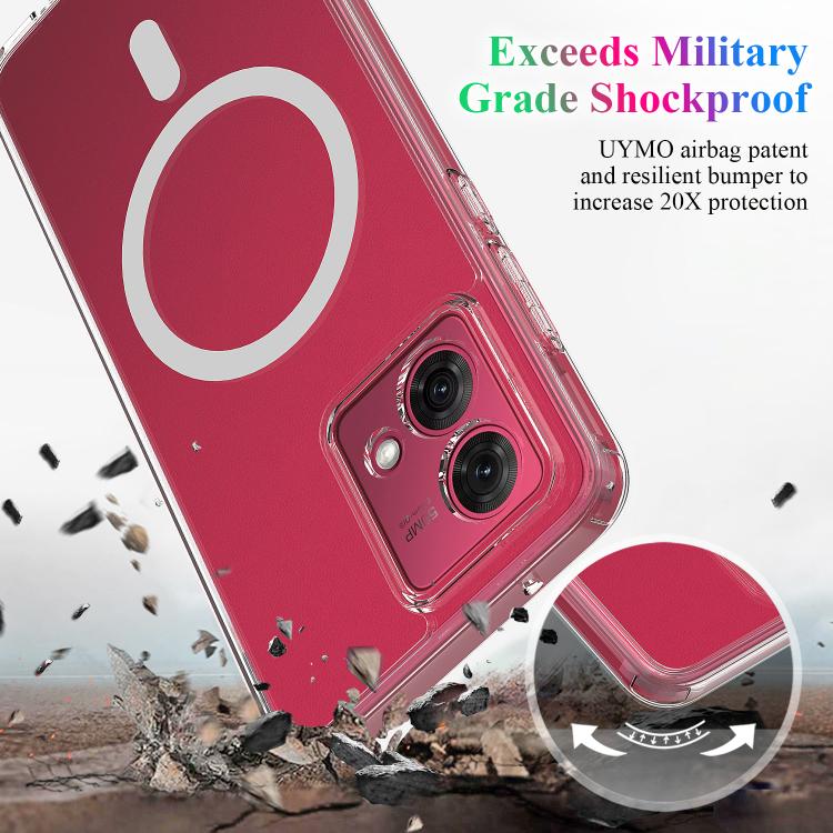 For Motorola Edge 40 Neo MagSafe Clear Acrylic PC Hybrid TPU Phone Case - Transparent