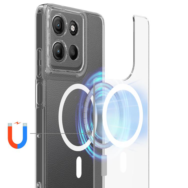 For Motorola Moto G17 / G17 Power / G15 MagSafe Clear Acrylic PC Hybrid TPU Phone Case - Transparent