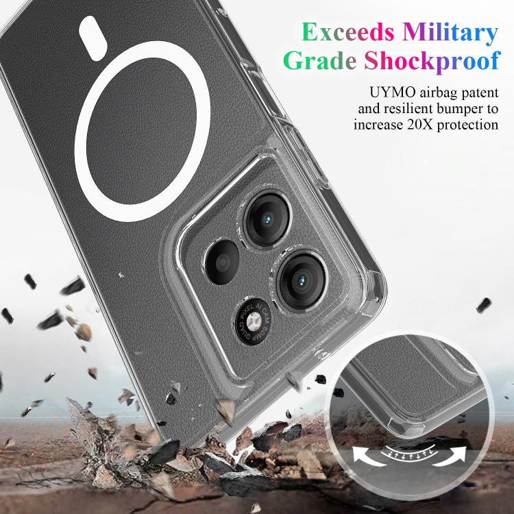 For Motorola Moto G17 / G17 Power / G15 MagSafe Clear Acrylic PC Hybrid TPU Phone Case - Transparent