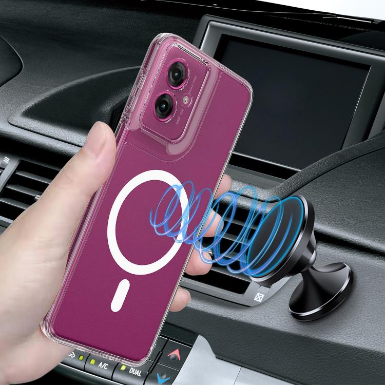 For Motorola Moto G64 5G MagSafe Clear Acrylic PC Hybrid TPU Phone Case - Transparent
