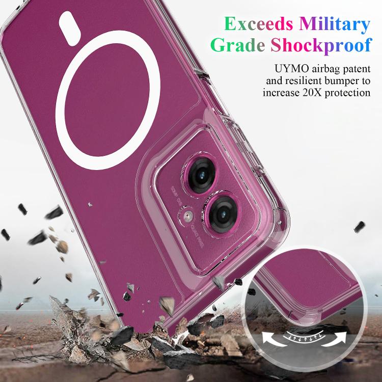 For Motorola Moto G64 5G MagSafe Clear Acrylic PC Hybrid TPU Phone Case - Transparent