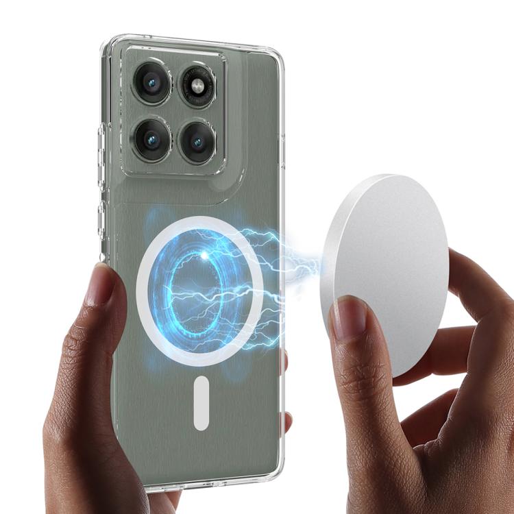 For Motorola Edge 60 Pro 5G MagSafe Clear Acrylic PC Hybrid TPU Phone Case - Transparent