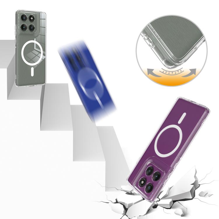 For Motorola Edge 70 5G MagSafe Clear Acrylic PC Hybrid TPU Phone Case - Transparent