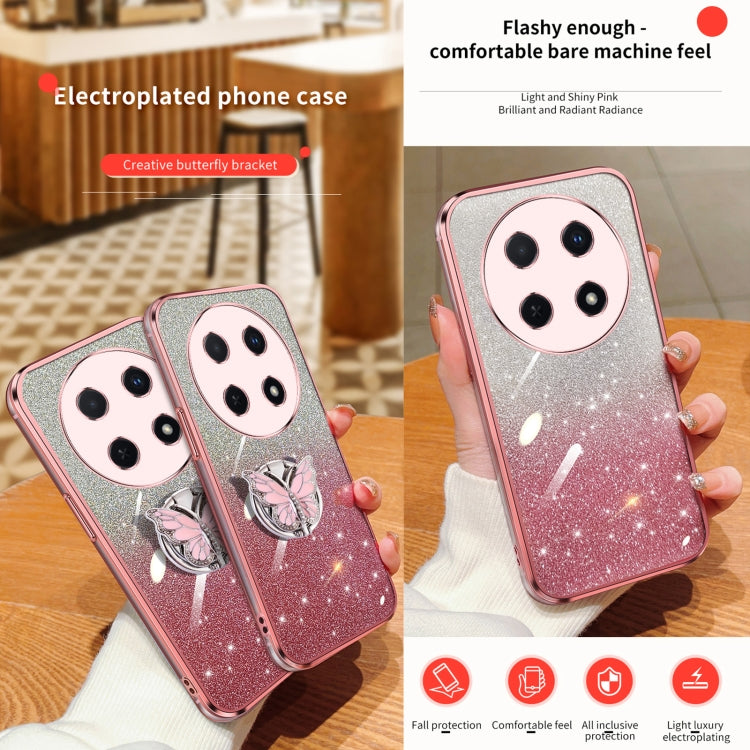 For Huawei Enjoy 70 Pro Plated Gradient Glitter Butterfly Holder TPU Phone Case