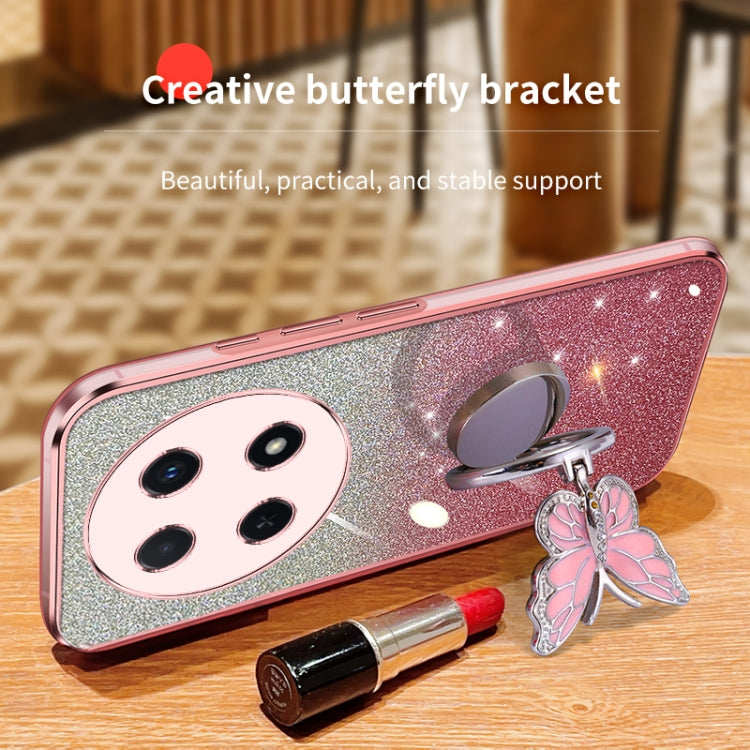 For Huawei Enjoy 70 Pro Plated Gradient Glitter Butterfly Holder TPU Phone Case