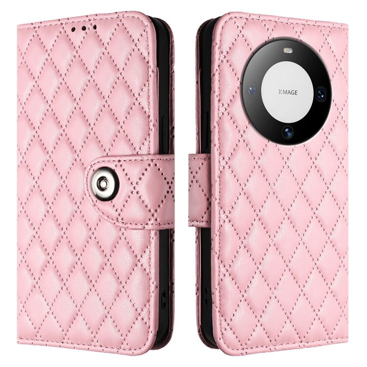 For Huawei Mate 60 Pro / 60 Pro+ Rhombic Texture Flip Leather Phone Case with Lanyard
