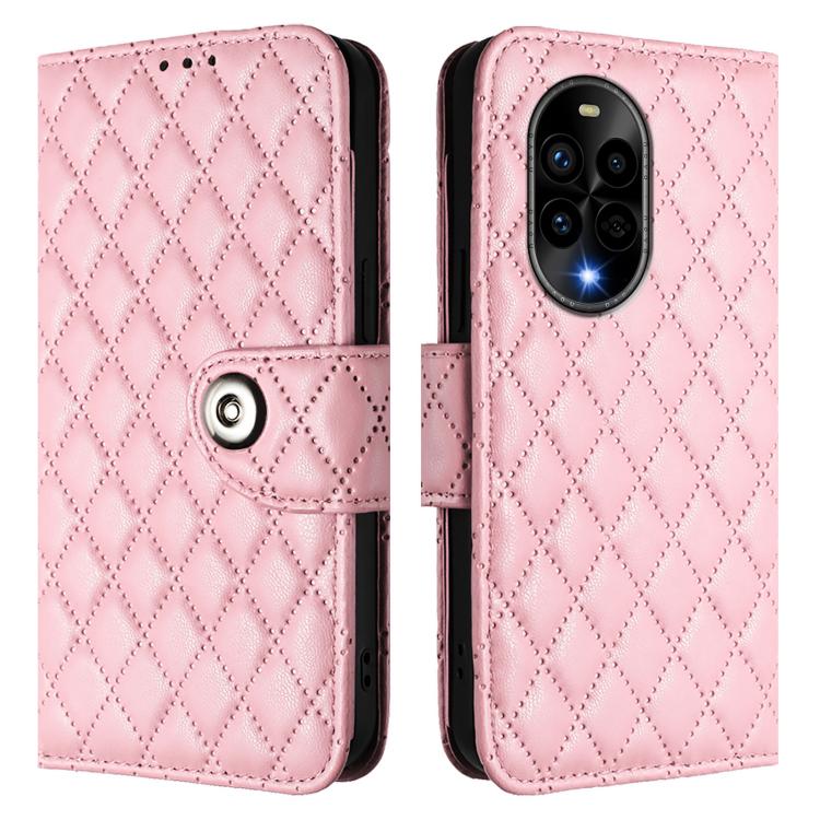 For Huawei nova 13 Pro Rhombic Texture Flip Leather Phone Case with Lanyard