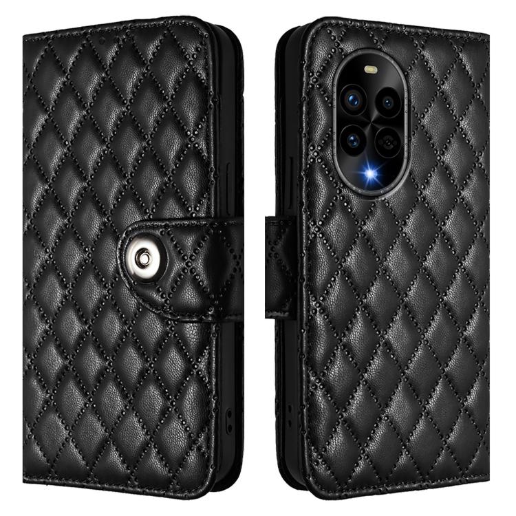 For Huawei nova 13 Pro Rhombic Texture Flip Leather Phone Case with Lanyard