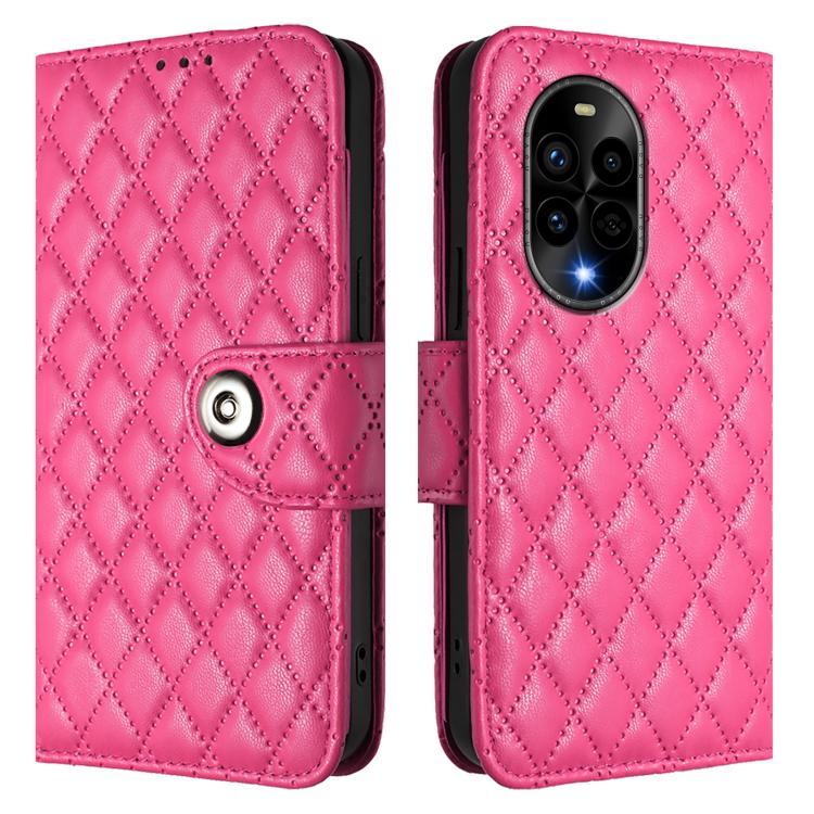 For Huawei nova 13 Pro Rhombic Texture Flip Leather Phone Case with Lanyard