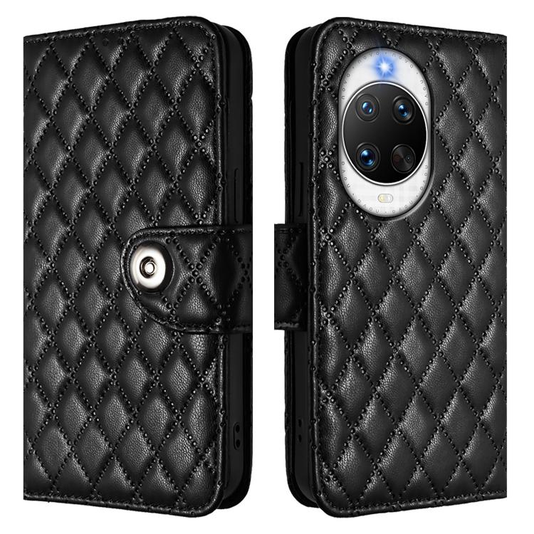 For Huawei nova 14 Pro 5G Rhombic Texture Flip Leather Phone Case with Lanyard