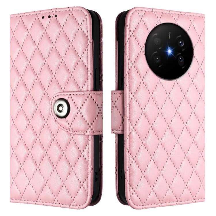 For Huawei Mate 70 Air 5G Rhombic Texture Flip Leather Phone Case with Lanyard