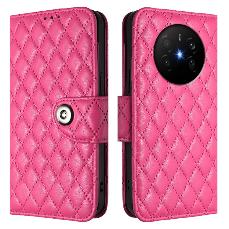 For Huawei Mate 70 Air 5G Rhombic Texture Flip Leather Phone Case with Lanyard