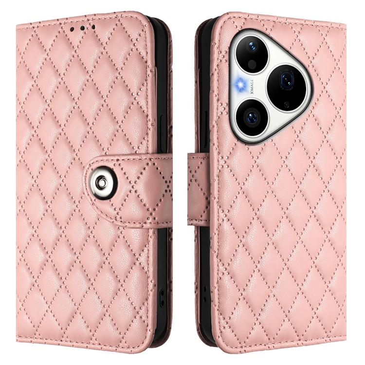 For Huawei Pura 90 Pro Max 5G Rhombic Texture Flip Leather Phone Case with Lanyard