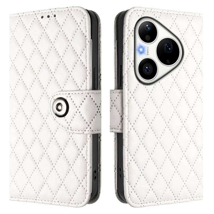 For Huawei Pura 90 Pro 5G Rhombic Texture Flip Leather Phone Case with Lanyard