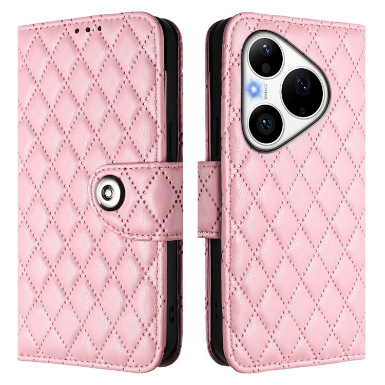 For Huawei Pura 90 Pro 5G Rhombic Texture Flip Leather Phone Case with Lanyard