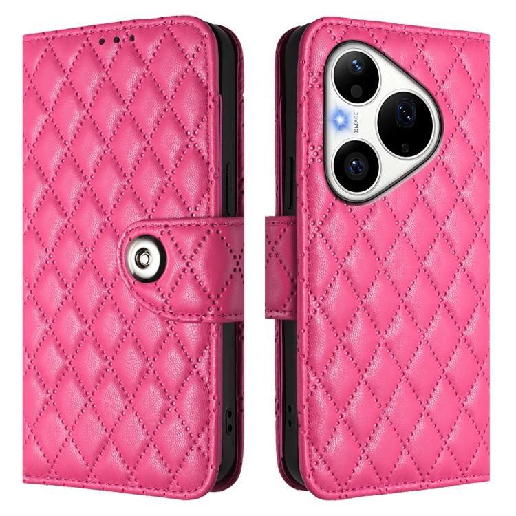 For Huawei Pura 90 Pro 5G Rhombic Texture Flip Leather Phone Case with Lanyard