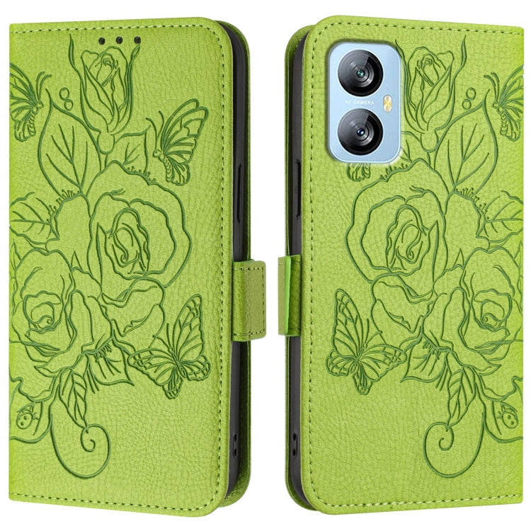 For Blackview A52 Embossed Rose RFID Anti-theft Leather Phone Case