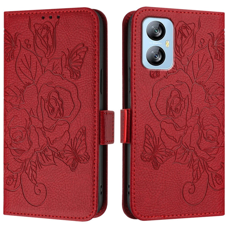 For Blackview A52 Embossed Rose RFID Anti-theft Leather Phone Case