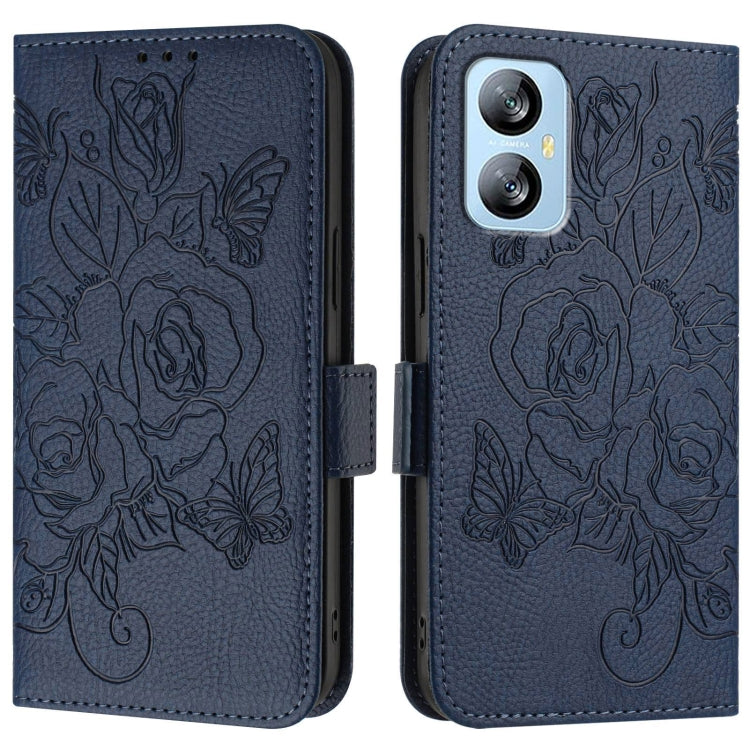 For Blackview A52 Embossed Rose RFID Anti-theft Leather Phone Case