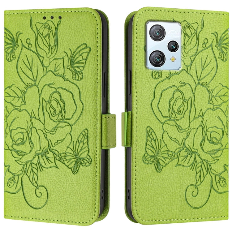 For Blackview A53 Embossed Rose RFID Anti-theft Leather Phone Case