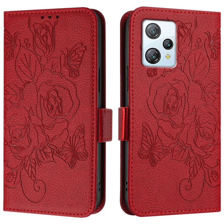 For Blackview A53 Embossed Rose RFID Anti-theft Leather Phone Case