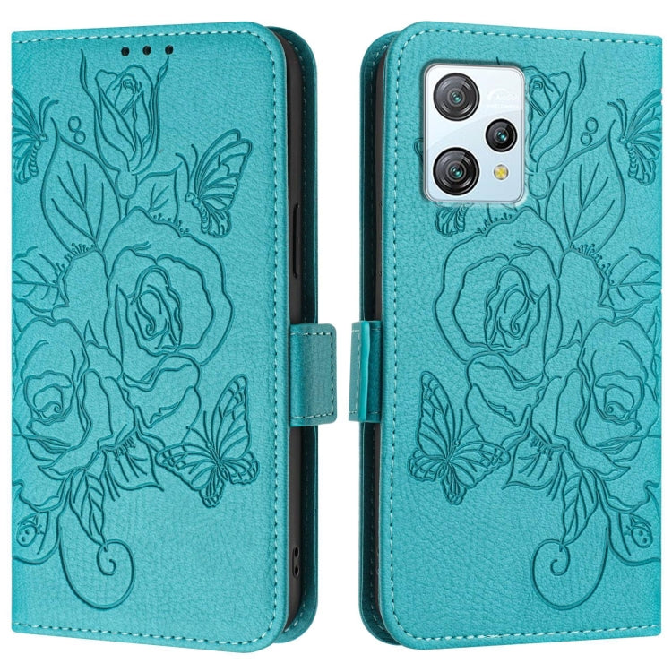 For Blackview A53 Embossed Rose RFID Anti-theft Leather Phone Case