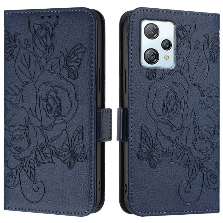 For Blackview A53 Embossed Rose RFID Anti-theft Leather Phone Case