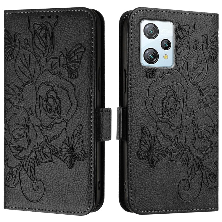 For Blackview A53 Embossed Rose RFID Anti-theft Leather Phone Case