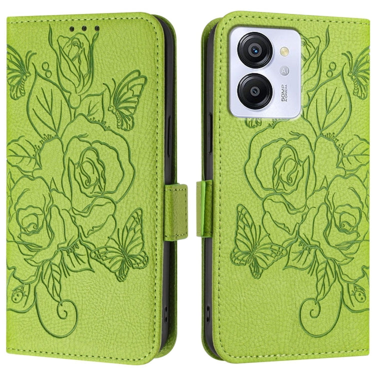 For Blackview Color 8 / Oscal Modern 8 Embossed Rose RFID Anti-theft Leather Phone Case