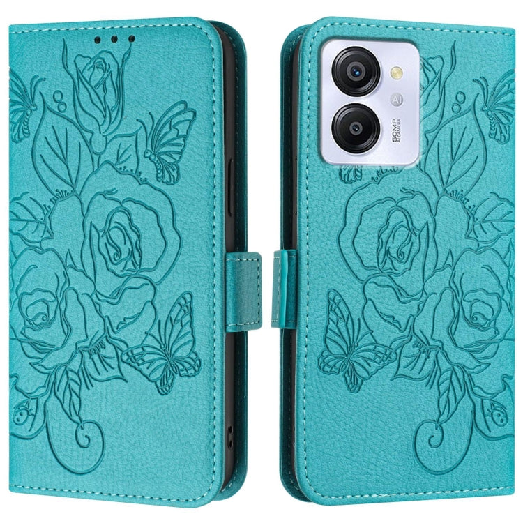 For Blackview Color 8 / Oscal Modern 8 Embossed Rose RFID Anti-theft Leather Phone Case