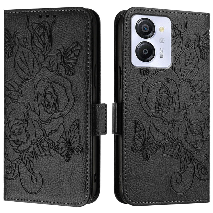 For Blackview Color 8 / Oscal Modern 8 Embossed Rose RFID Anti-theft Leather Phone Case