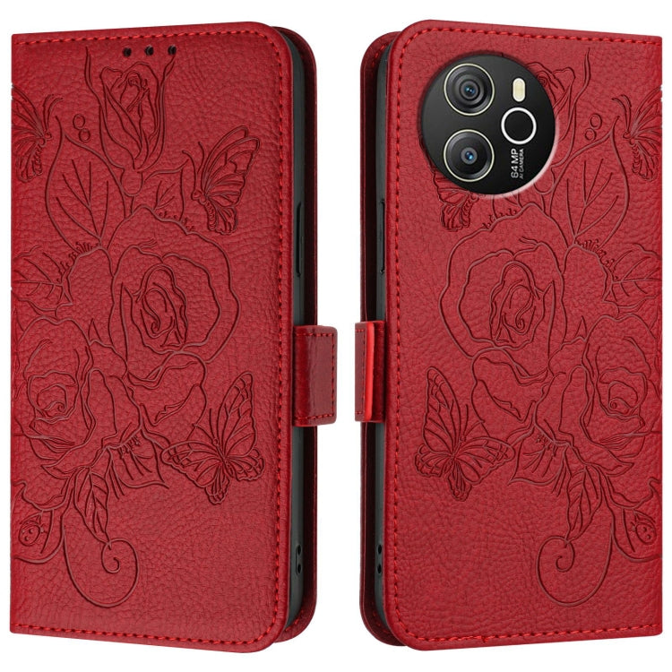 For Blackview Shark 8 Embossed Rose RFID Anti-theft Leather Phone Case