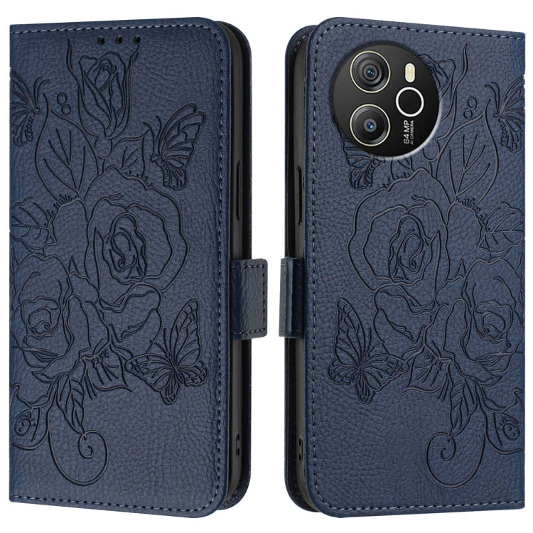 For Blackview Shark 8 Embossed Rose RFID Anti-theft Leather Phone Case
