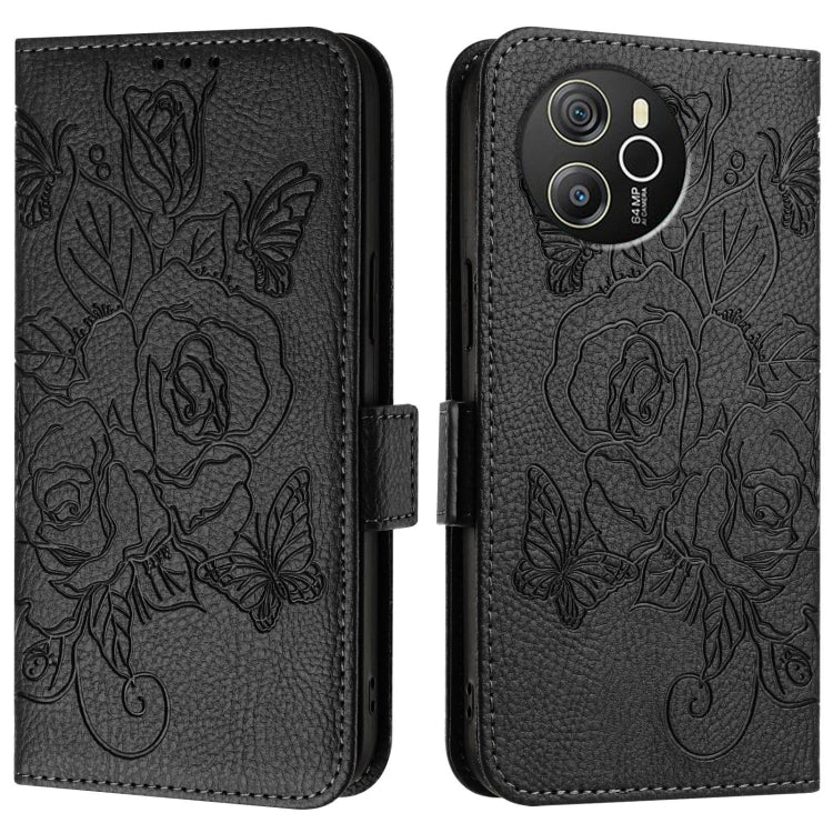 For Blackview Shark 8 Embossed Rose RFID Anti-theft Leather Phone Case