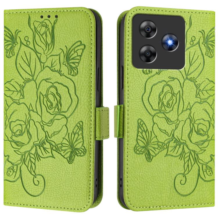 For Blackview Wave 8C Embossed Rose RFID Anti-theft Leather Phone Case