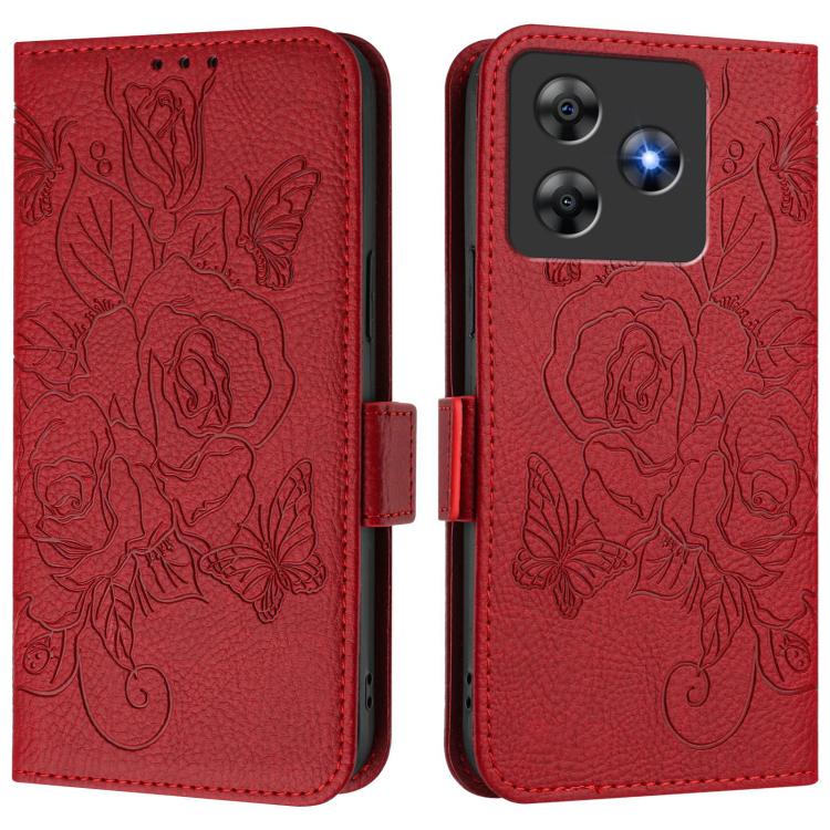 For Blackview Wave 8C Embossed Rose RFID Anti-theft Leather Phone Case