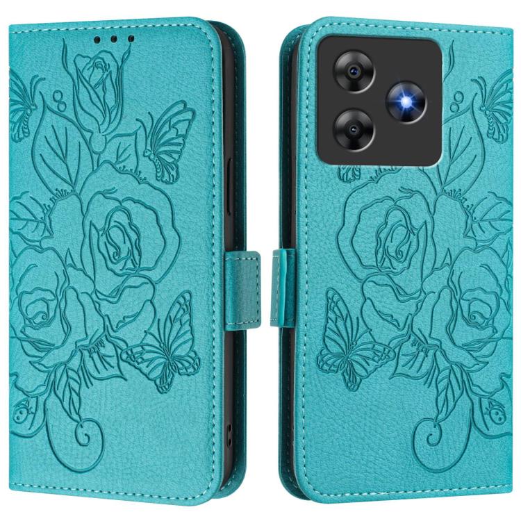 For Blackview Wave 8C Embossed Rose RFID Anti-theft Leather Phone Case