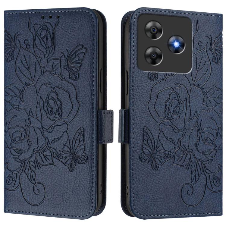 For Blackview Wave 8C Embossed Rose RFID Anti-theft Leather Phone Case