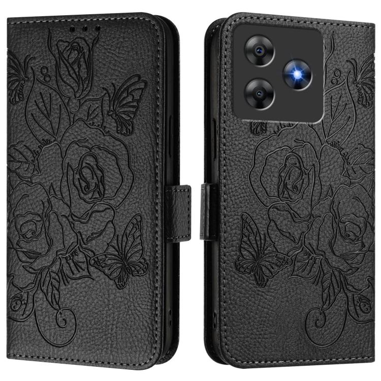 For Blackview Wave 8C Embossed Rose RFID Anti-theft Leather Phone Case