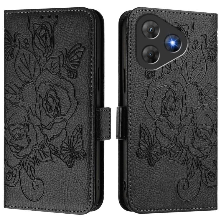 For Blackview Oscal Flat 2 Embossed Rose RFID Anti-theft Leather Phone Case