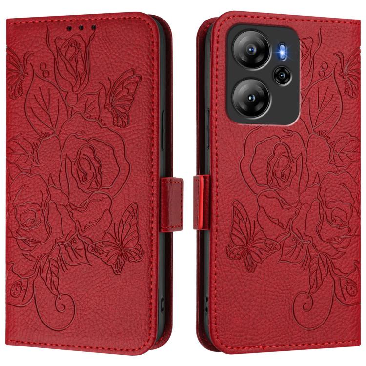 For Blackview Oscal Tiger 13 Embossed Rose RFID Anti-theft Leather Phone Case
