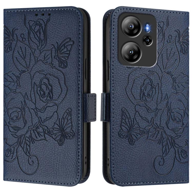 For Blackview Oscal Tiger 13 Embossed Rose RFID Anti-theft Leather Phone Case