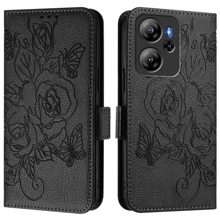 For Blackview Oscal Tiger 13 Embossed Rose RFID Anti-theft Leather Phone Case