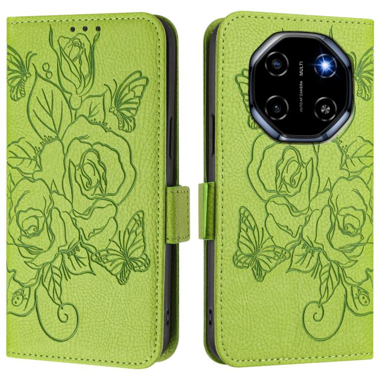 For Blackview Shark 6 Embossed Rose RFID Anti-theft Leather Phone Case
