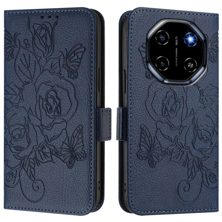 For Blackview Shark 6 Embossed Rose RFID Anti-theft Leather Phone Case