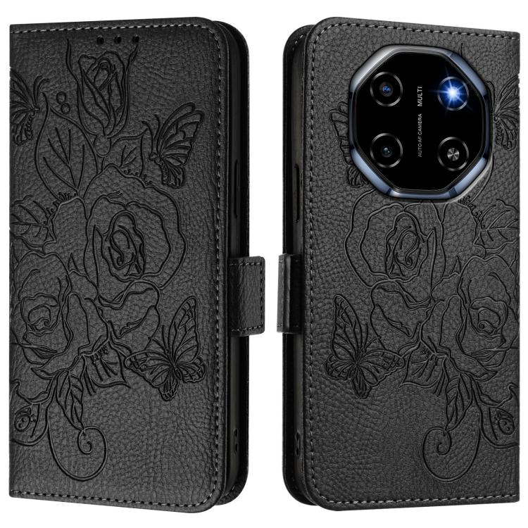 For Blackview Shark 6 Embossed Rose RFID Anti-theft Leather Phone Case
