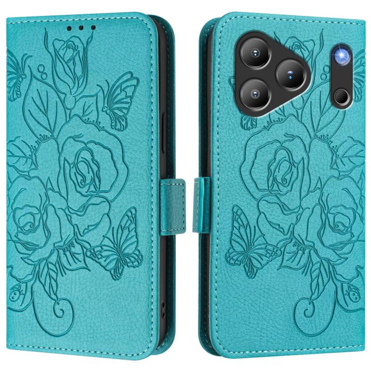 For Blackview Wave 7C Embossed Rose RFID Anti-theft Leather Phone Case