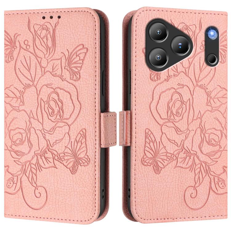 For Blackview Wave 7C Embossed Rose RFID Anti-theft Leather Phone Case