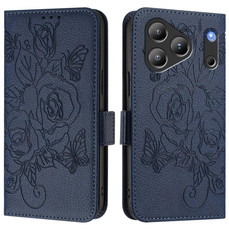 For Blackview Wave 7C Embossed Rose RFID Anti-theft Leather Phone Case